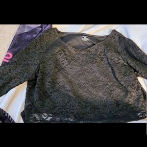 Lane Bryant Black Lace Blouse